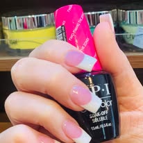 Pink Geometric Line Nail Art